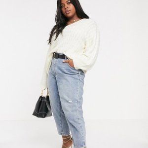 ASOS Neon Rose relaxed sweater in textured knit